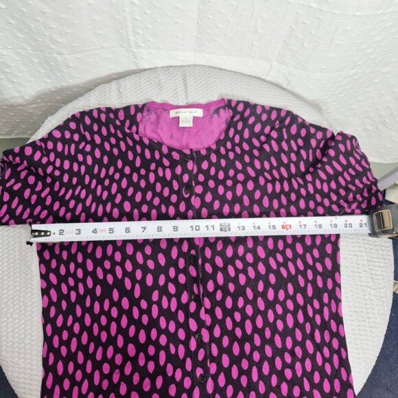 August Silk Women's Berry & Black Knit Button Down Cardigan Size M - Picture 6 of 10